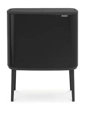 Brabantia Bo Dual Compartment 3x6 Gal Trash Can Black Soft-Close Modern Design